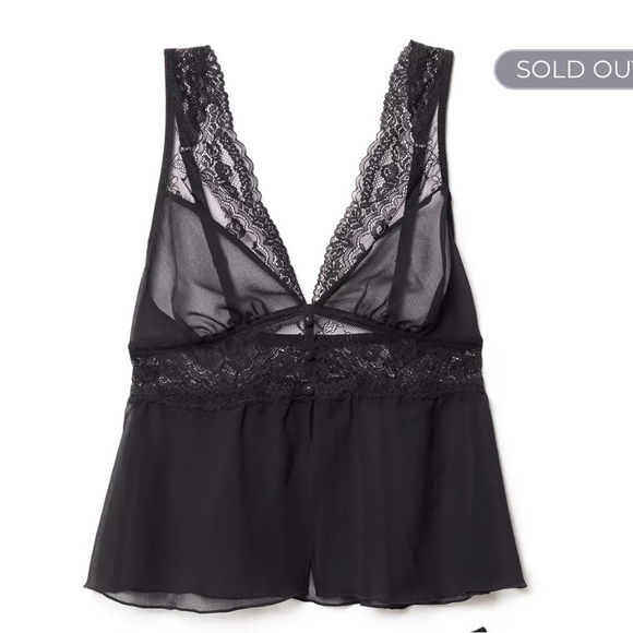 Adore Me Other - Adore Me Sz 1X Jocie Chemise Button Detail Lace Chiffon Sheer Sexy Feminine